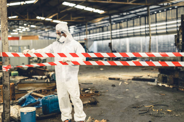 Professional Biohazard Cleanup technician working in Port Jefferson, NY